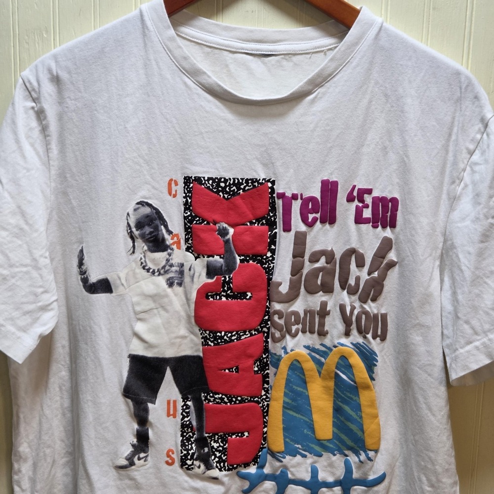 McDonald's Cactus Jack Shirt Mens XL White Tell Em Jack Sent You Graphic Tee